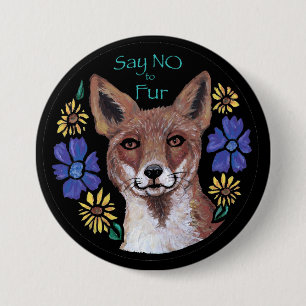 Badge Rond 7,6 Cm Dites NON au bouton de fourrure