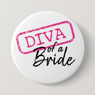 Badge Rond 7,6 Cm "DIVA" d'un bouton de mariée