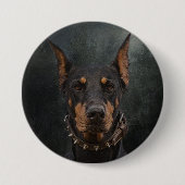 Badge Rond 7,6 Cm Doberman Pinscher (Devant)