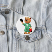 Badge Rond 7,6 Cm Docteur Button d'ours de nounours (En situation)