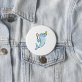 Badge Rond 7,6 Cm Dolphin at tennis (En situation)