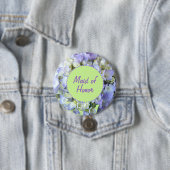 Badge Rond 7,6 Cm Domestique d'hortensia d'honneur pourpre (En situation)