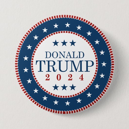 Badge Rond 7,6 Cm Donald Trump 2024 (Devant)