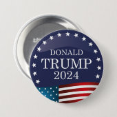 Badge Rond 7,6 Cm Donald Trump 2024 (Devant & derrière)