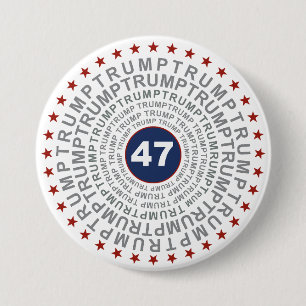 Badge Rond 7,6 Cm Donald Trump "47"