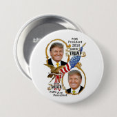 Badge Rond 7,6 Cm Donald Trump/John Miller (Devant & derrière)