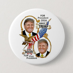 Badge Rond 7,6 Cm Donald Trump/John Miller
