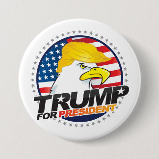 Badge Rond 7,6 Cm Donald Trump Pour Le Président Eagle Hair Button