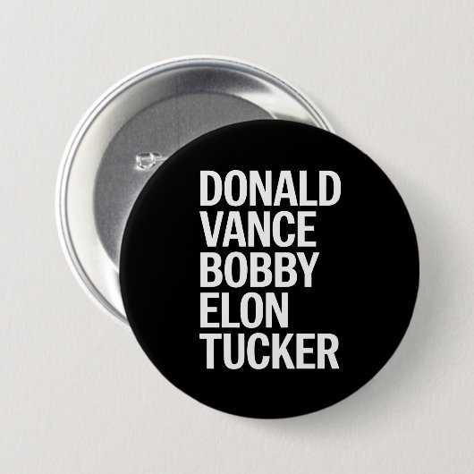 Badge Rond 7,6 Cm Donald Vance Bobby Elon et Tucker (Devant & derrière)