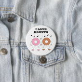Badge Rond 7,6 Cm Donuts dansants blancs (En situation)