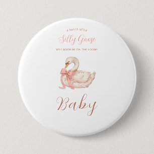 Badge Rond 7,6 Cm Douce Invitation Fête de Naissance Colombe Aquarel
