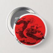 Badge Rond 7,6 Cm Dragon asiatique (Devant & derrière)