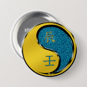 Badge Rond 7,6 Cm Dragon d'eau (Devant & derrière)