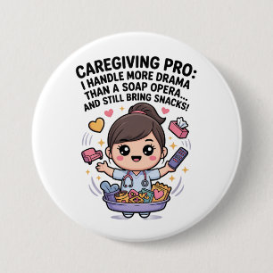 Badge Rond 7,6 Cm Drame de soap opera drôle pour les professionnels