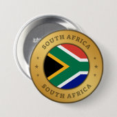 Badge Rond 7,6 Cm Drapeau Afrique du Sud (Devant & derrière)
