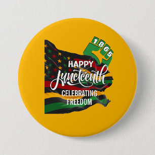 Badge Rond 7,6 Cm Drapeau afro-américain jaune de la fête JUNETEENTH