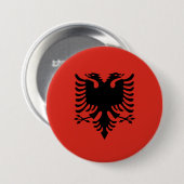 Badge Rond 7,6 Cm Drapeau albanais (Devant & derrière)