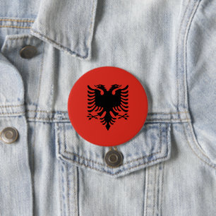 Badge Rond 7,6 Cm Drapeau albanais
