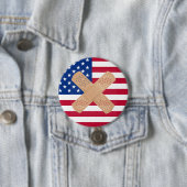 Badge Rond 7,6 Cm Drapeau américain en bande (En situation)