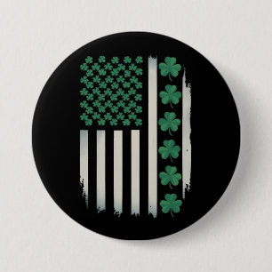 Badge Rond 7,6 Cm Drapeau américain Shamrocks St Patricks Day Amériq