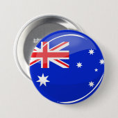 Badge Rond 7,6 Cm Drapeau australien rond brillant (Devant & derrière)