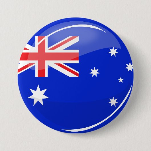 Badge Rond 7,6 Cm Drapeau australien rond brillant (Devant)