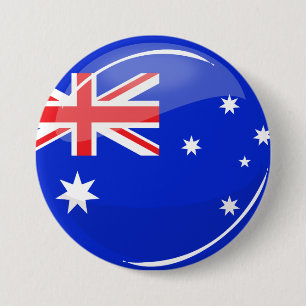 Badge Rond 7,6 Cm Drapeau australien rond brillant