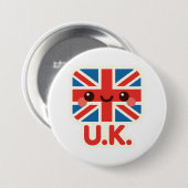 Badge Rond 7,6 Cm Drapeau britannique de Kawaii - Design britannique (Devant & derrière)