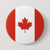Badge Rond 7,6 Cm Drapeau canadien (Feuille d'érable) (Canada) (Devant)