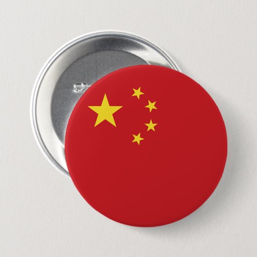Badge Rond 7,6 Cm Drapeau chinois (Devant & derrière)