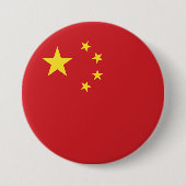 Badge Rond 7,6 Cm Drapeau chinois (Devant)