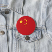 Badge Rond 7,6 Cm Drapeau chinois (En situation)