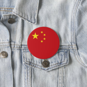 Badge Rond 7,6 Cm Drapeau chinois