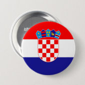 Badge Rond 7,6 Cm Drapeau Croatie (Devant & derrière)