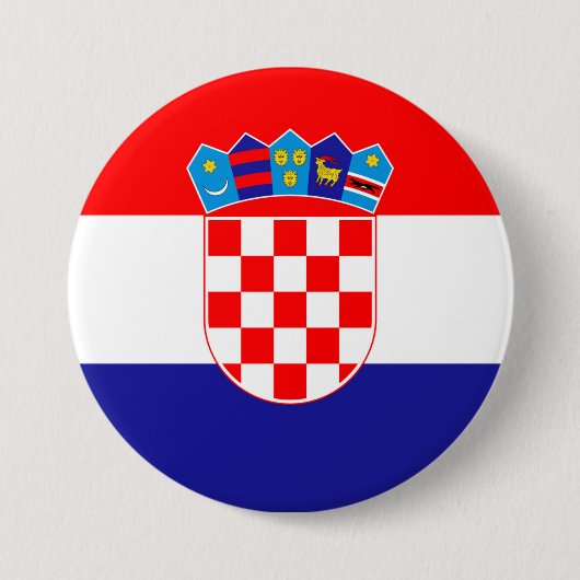 Badge Rond 7,6 Cm Drapeau Croatie (Devant)