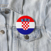 Badge Rond 7,6 Cm Drapeau Croatie (En situation)