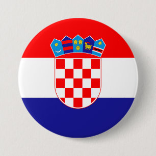 Badge Rond 7,6 Cm Drapeau Croatie