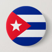 Badge Rond 7,6 Cm Drapeau Cuba (Devant)