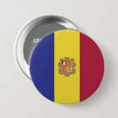 Badge Rond 7,6 Cm drapeau d'Andorre (Devant & derrière)