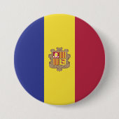 Badge Rond 7,6 Cm drapeau d'Andorre (Devant)