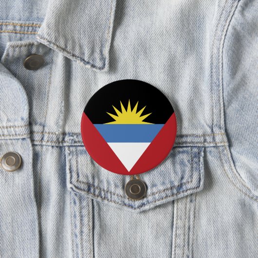 Badge Rond 7,6 Cm Drapeau d'Antigua-et-Barbuda (En situation)