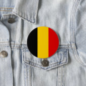 Badge Rond 7,6 Cm Drapeau de Belgique (En situation)