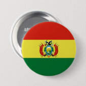 Badge Rond 7,6 Cm Drapeau de Bolivie (Devant & derrière)