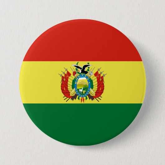 Badge Rond 7,6 Cm Drapeau de Bolivie (Devant)