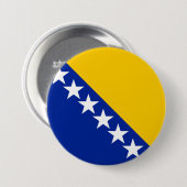 Badge Rond 7,6 Cm Drapeau de Bosnie-Herzégovine (Devant & derrière)