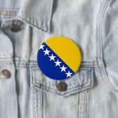 Badge Rond 7,6 Cm Drapeau de Bosnie-Herzégovine (En situation)