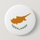 Badge Rond 7,6 Cm Drapeau de Chypre (Devant)