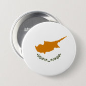 Badge Rond 7,6 Cm Drapeau de Chypre (Devant & derrière)