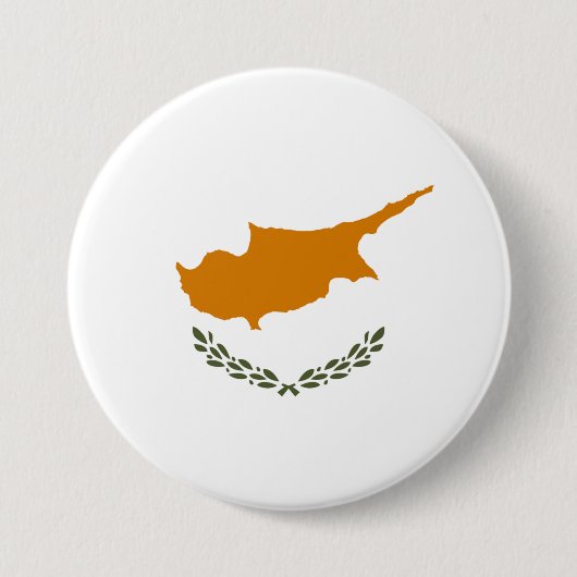 Badge Rond 7,6 Cm Drapeau de Chypre (Devant)
