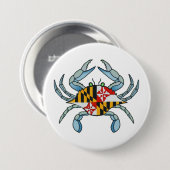Badge Rond 7,6 Cm Drapeau de crabe du Maryland (Devant & derrière)
